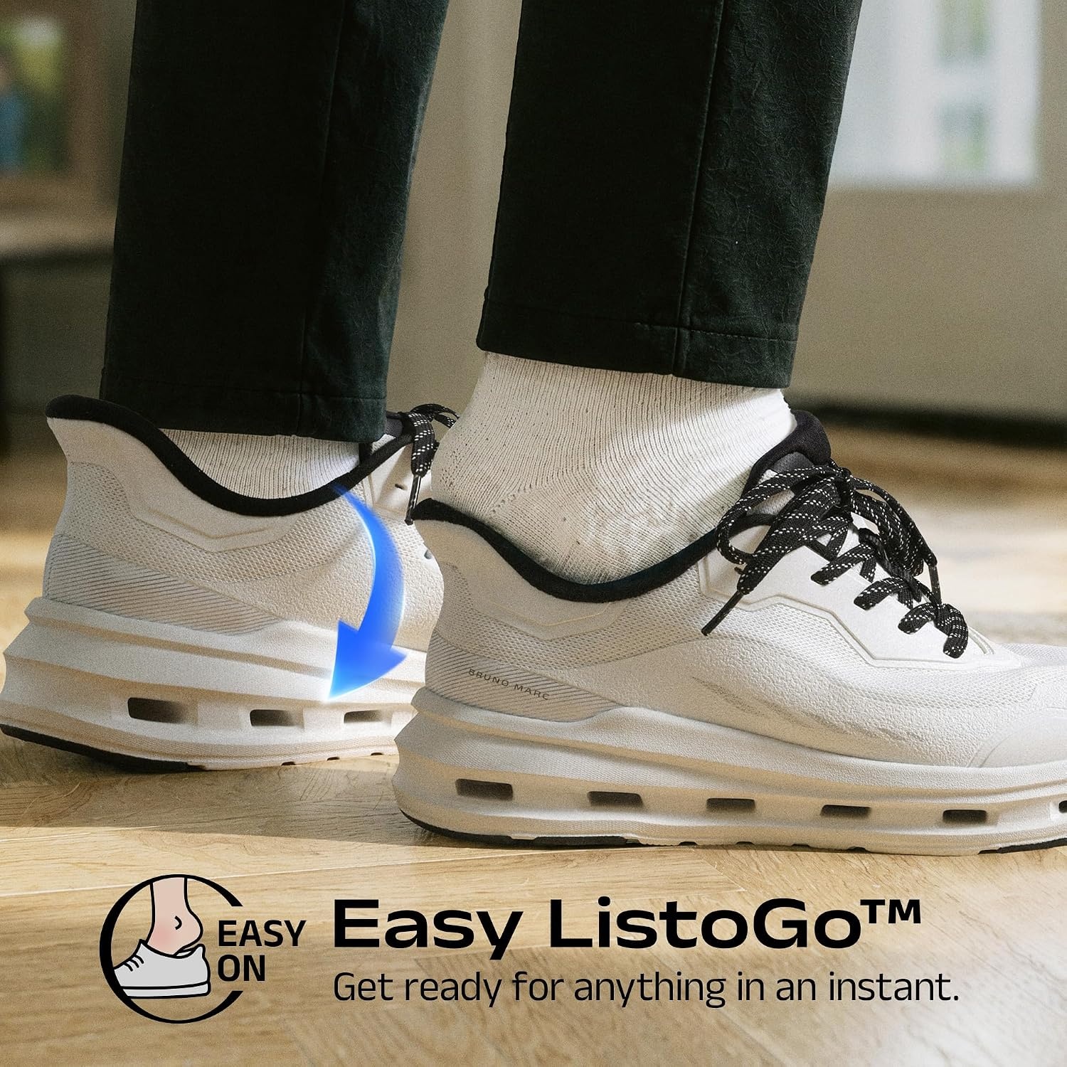 image:imageBruno Marc Mens Breathable Casual SneakersWhiteBlack