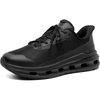 Bruno Marc Men’s ListoGo Lightweight Cushion Mesh Sneakers(Black)