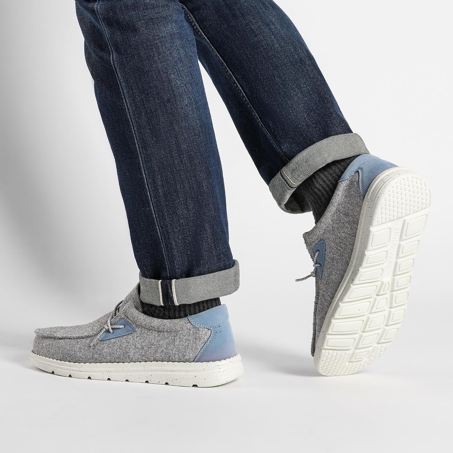 image:imageBruno Marc Mens Casual Slipon Loafers ShoesGreyBlue