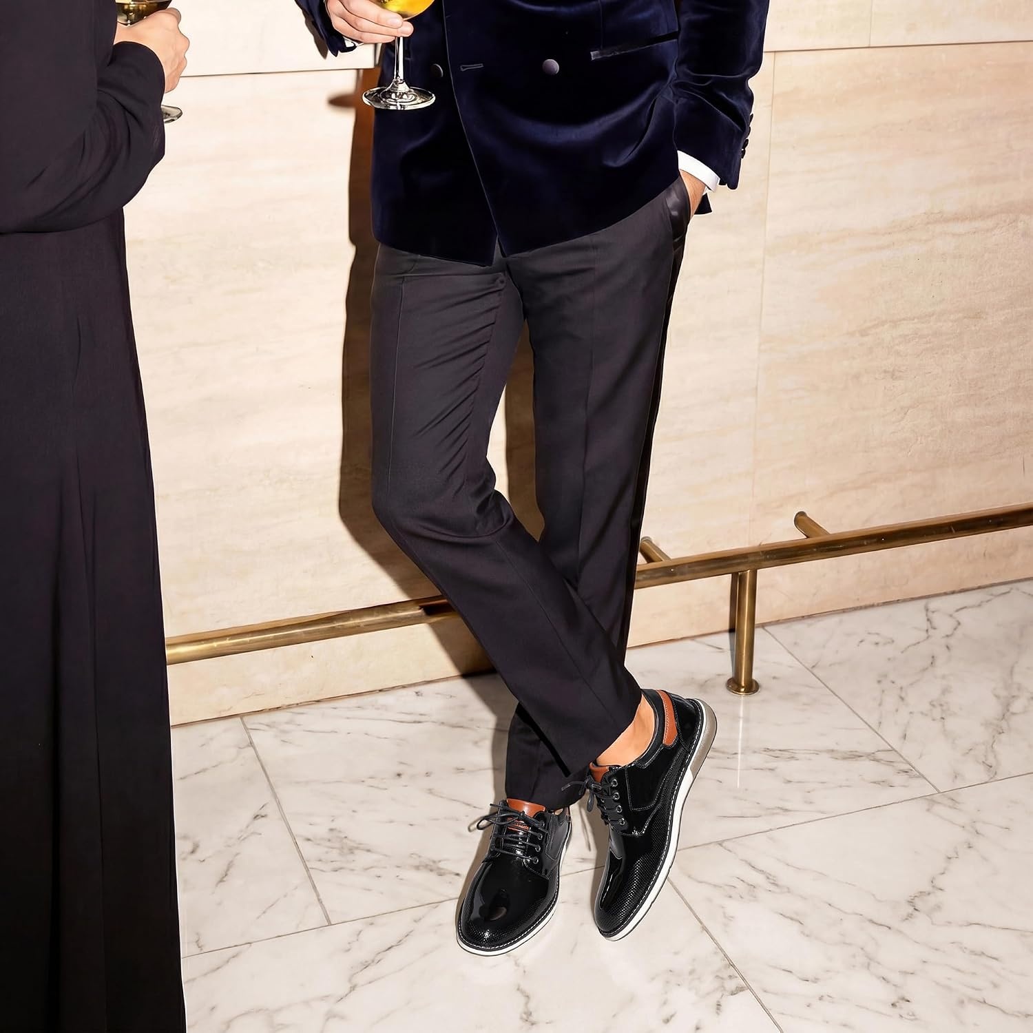 image:imageBruno Marc Mens Dress Oxfords Casual Derby SneakersBlackpat