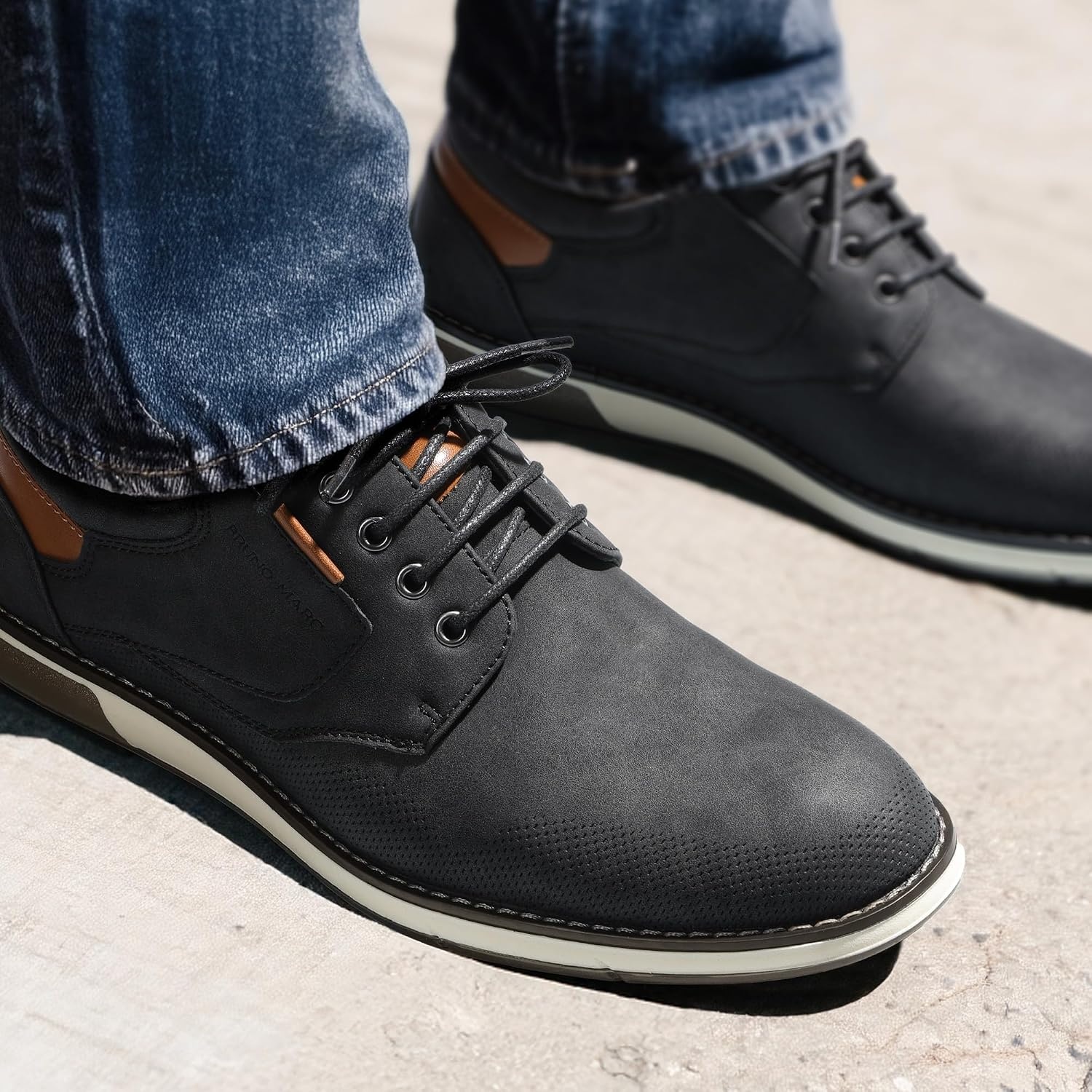 image:imageBruno Marc Mens Dress Oxfords Casual Derby SneakersBlackwaxy