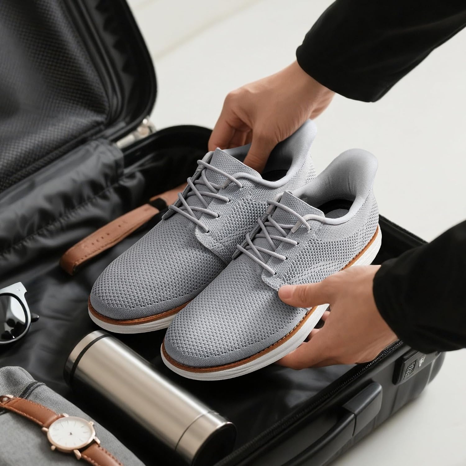 image:imageBruno Marc Mens Hands Free Casual Mesh Sneaker ShoesGrey