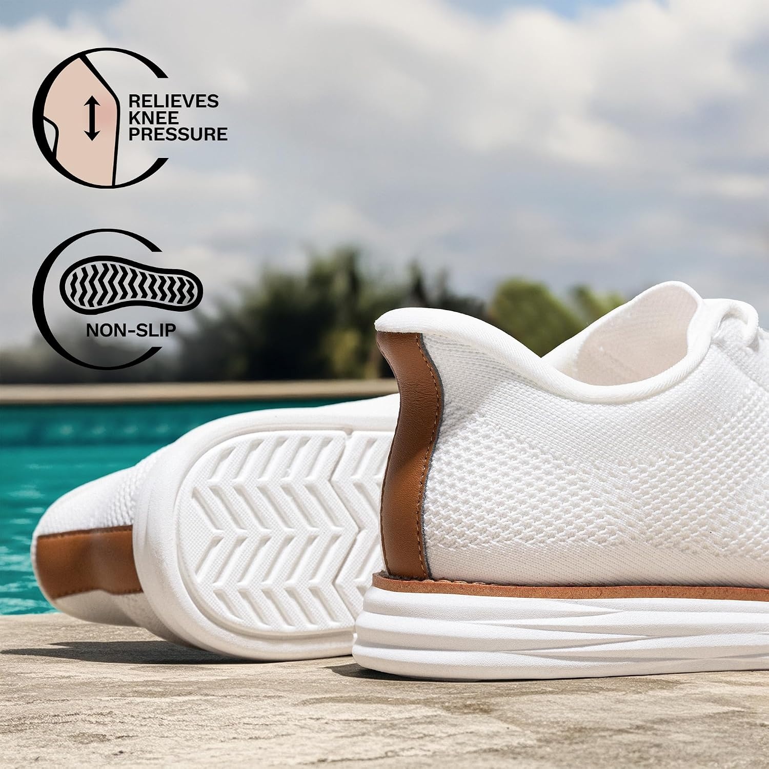 image:imageBruno Marc Mens Hands Free Casual Mesh Sneaker ShoesWhite