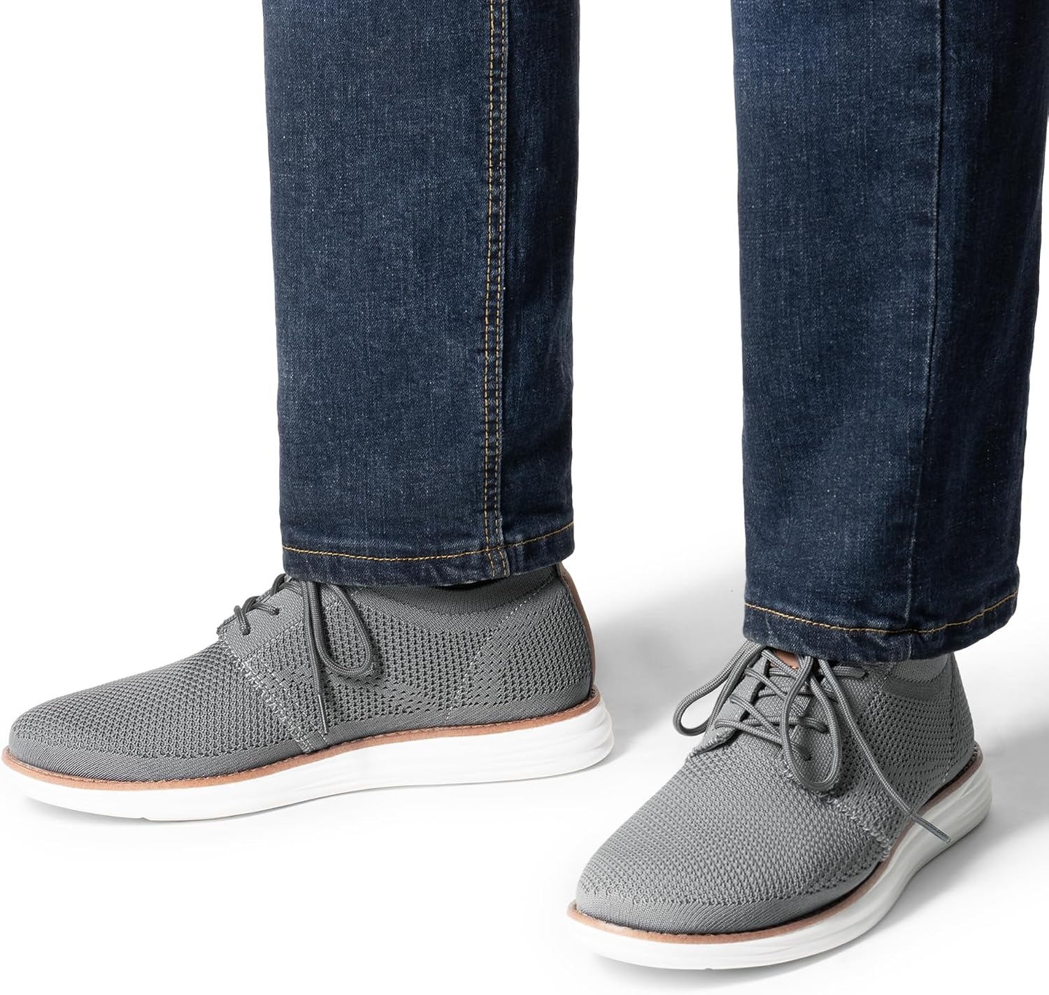 image:imageBruno Marc Mens KnitFlex Breeze Casual Dress SneakersDark Grey