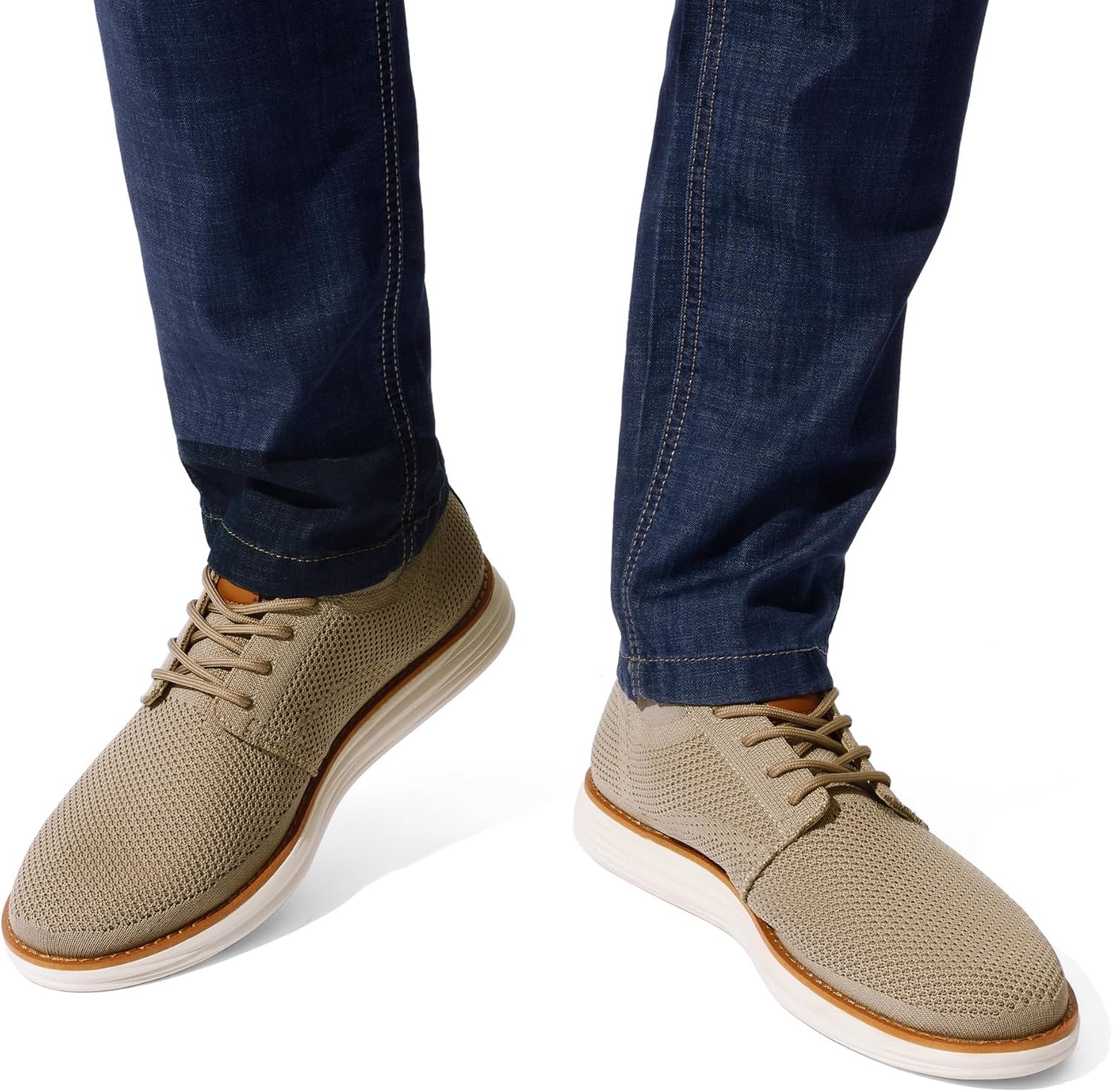 image:imageBruno Marc Mens KnitFlex Breeze Casual Dress SneakersKhaki