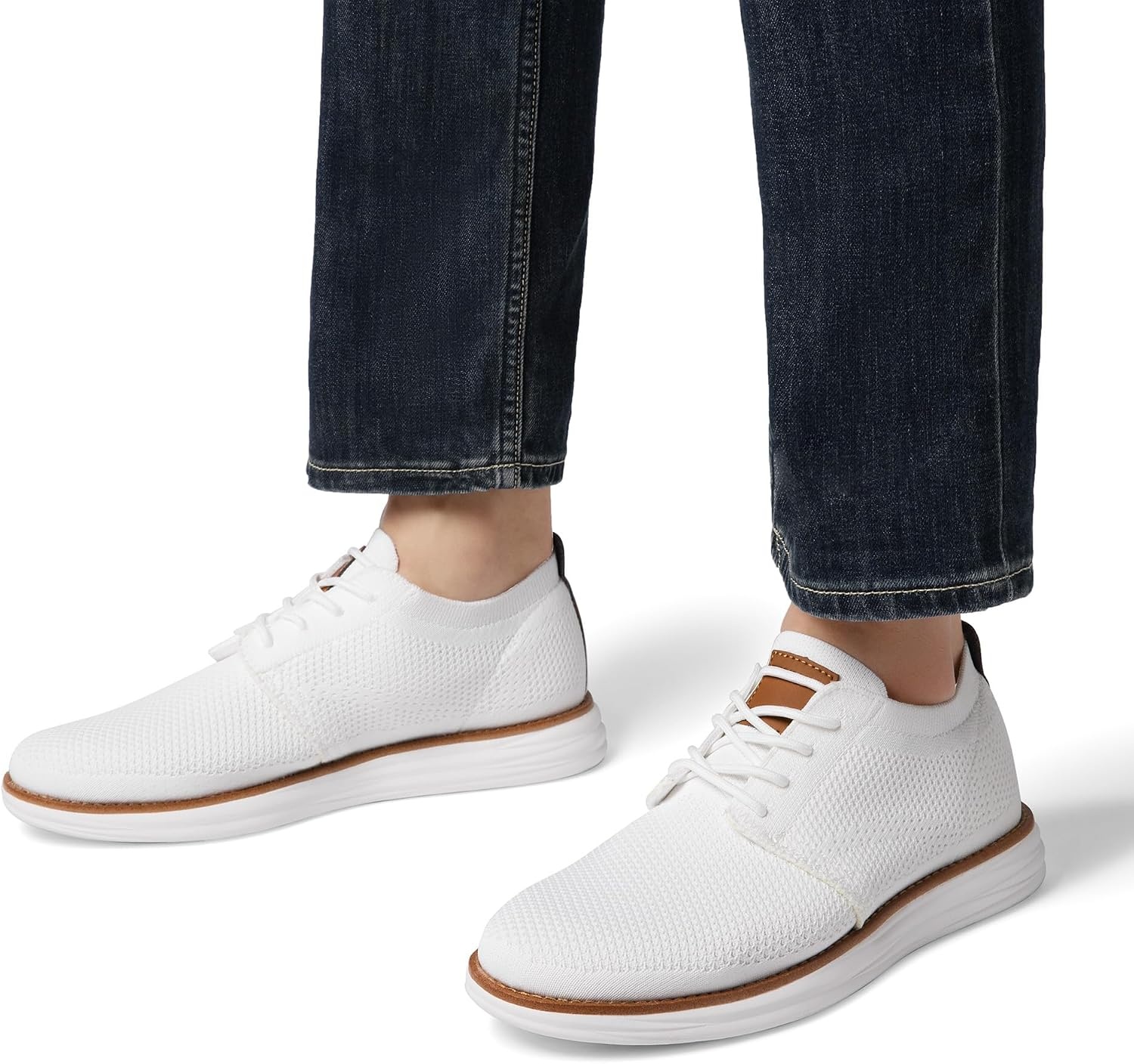 image:imageBruno Marc Mens KnitFlex Breeze Casual Dress SneakersWhite