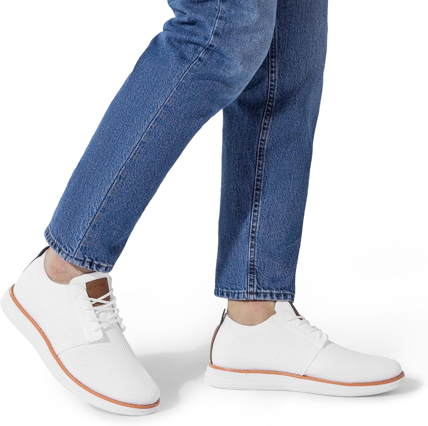 image:imageBruno Marc Mens KnitFlex Breeze Casual Dress SneakersWhite