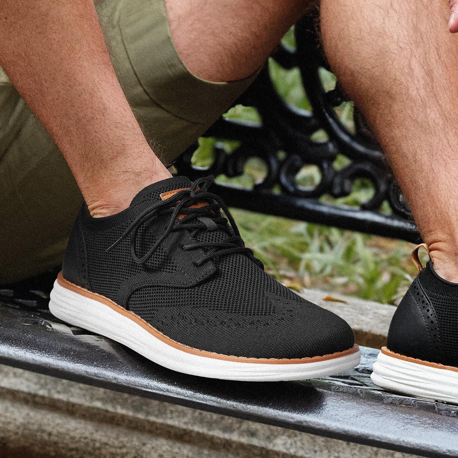 image:imageBruno Marc Mens KnitFlex Craft Mesh Oxfords Sneakers6black