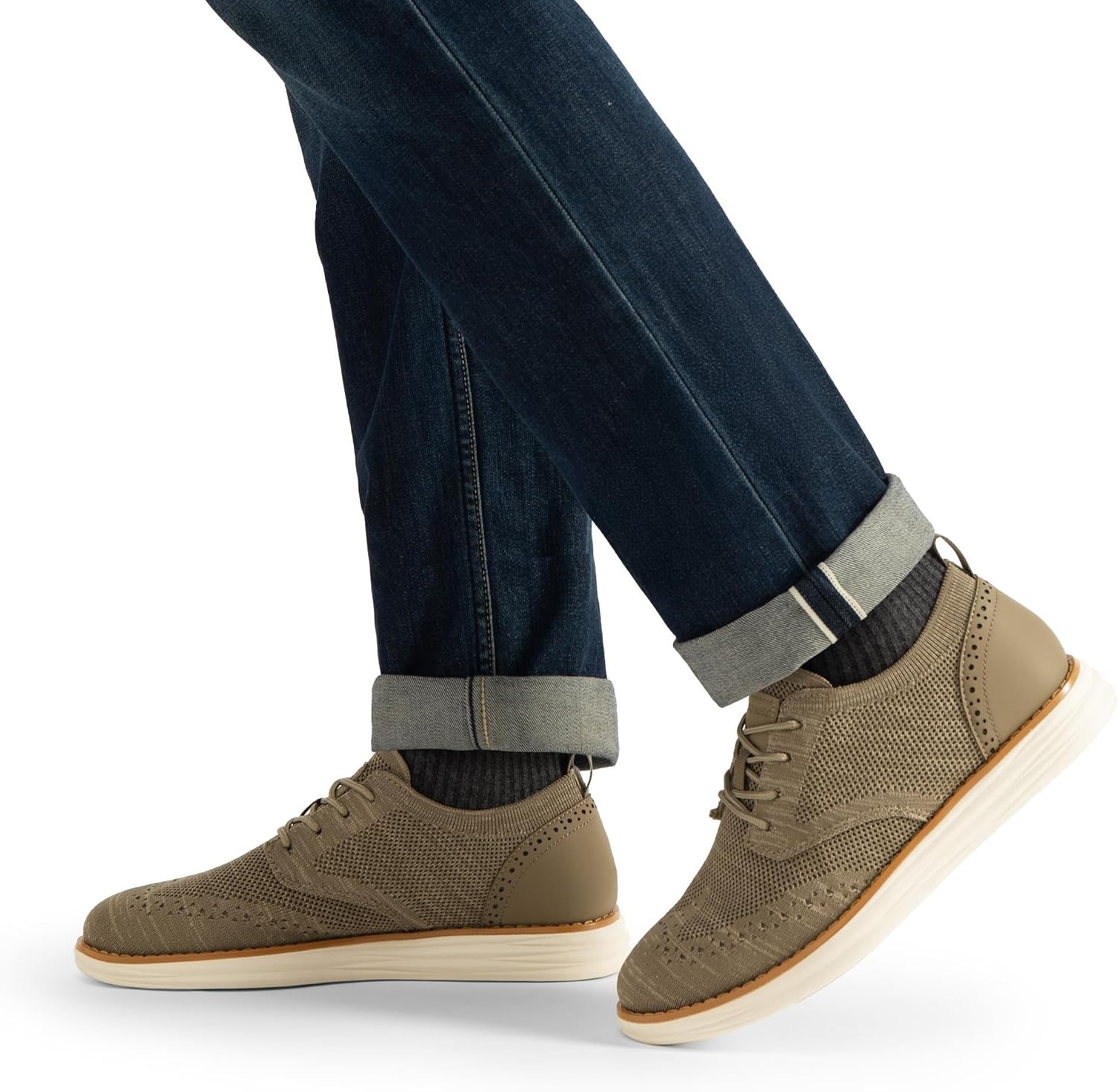 image:imageBruno Marc Mens KnitFlex Craft Mesh Oxfords Sneakers6khaki
