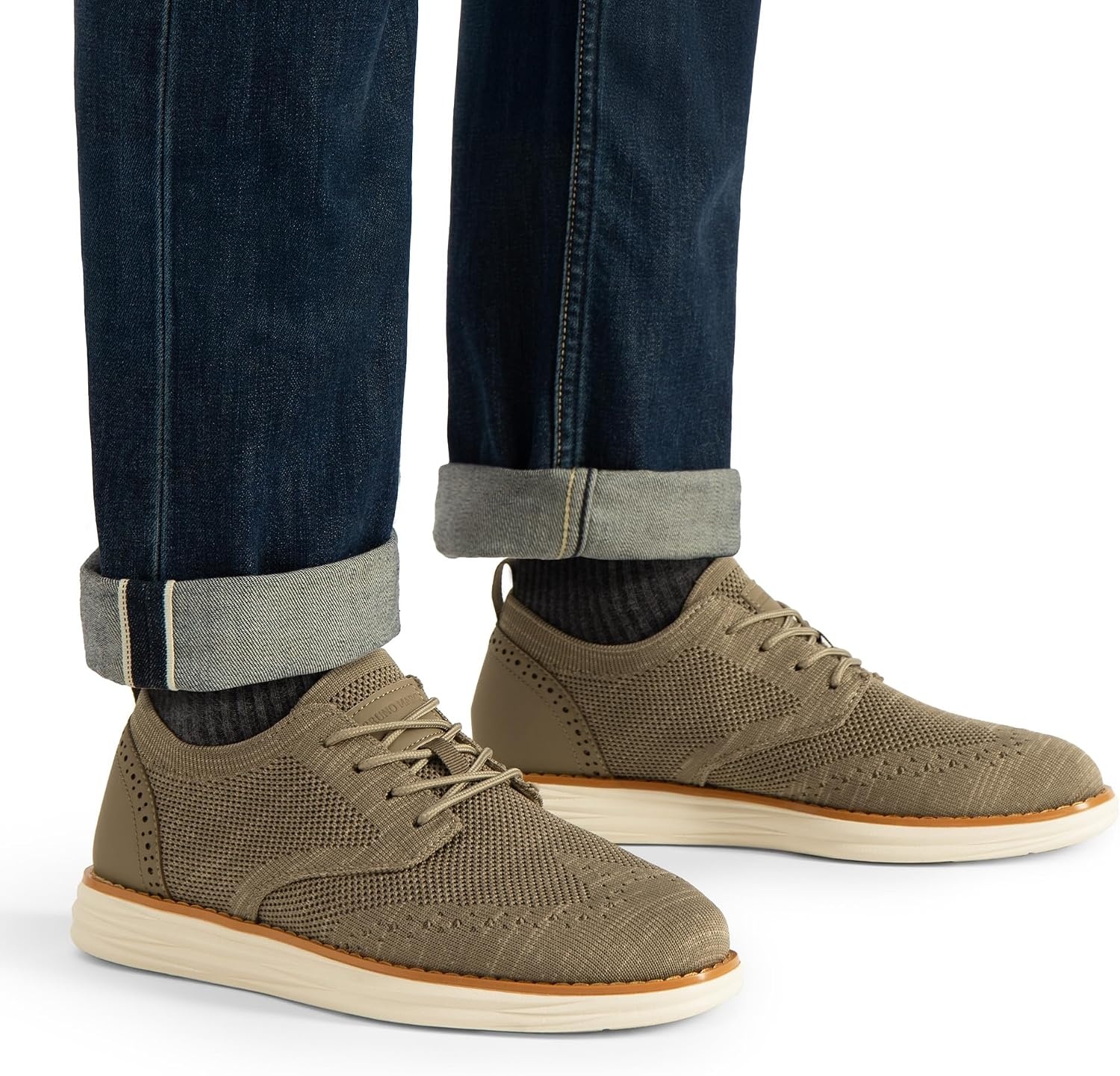 image:imageBruno Marc Mens KnitFlex Craft Mesh Oxfords Sneakers6khaki