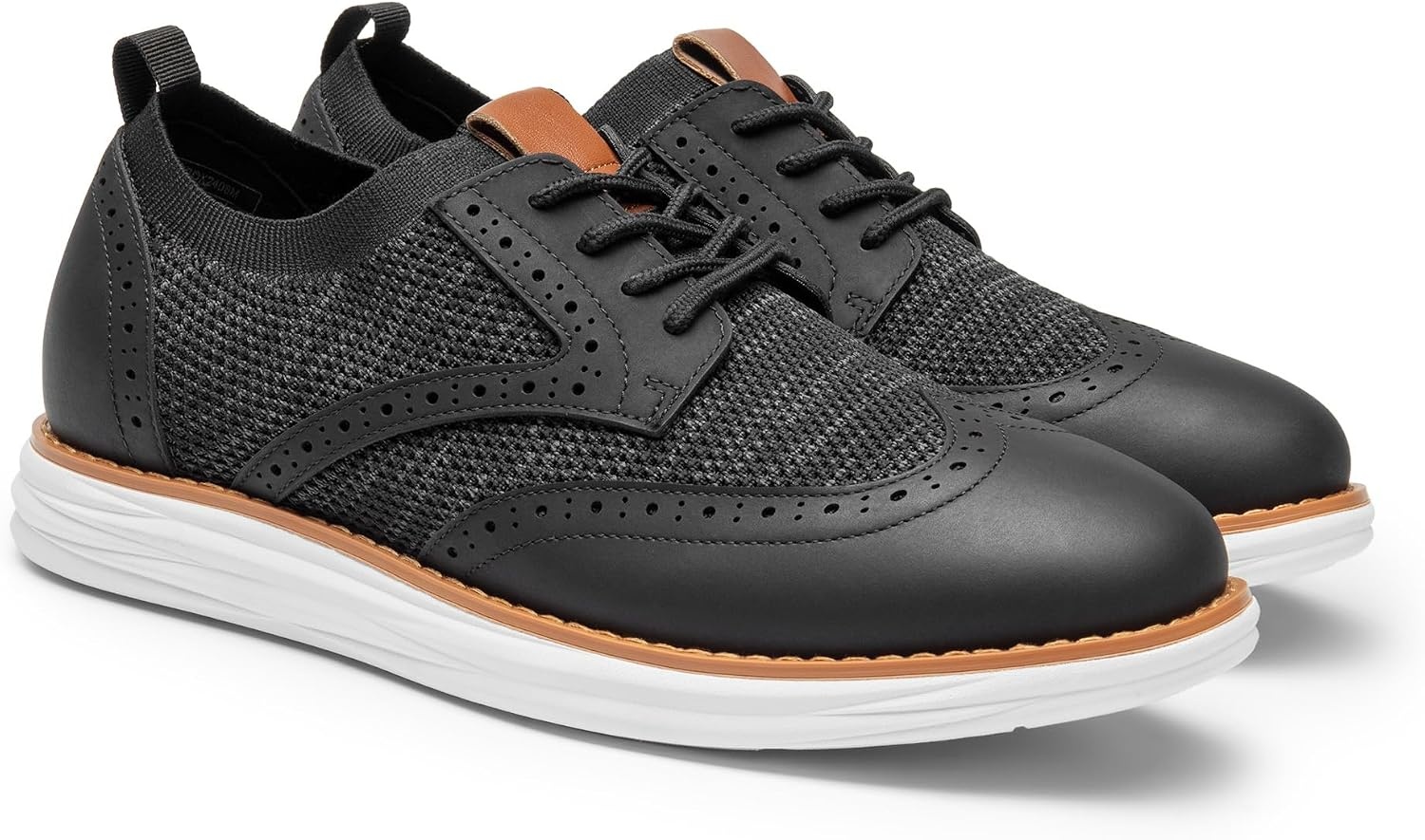 image:imageBruno Marc Mens KnitFlex Craft Mesh Oxfords Sneakers8black