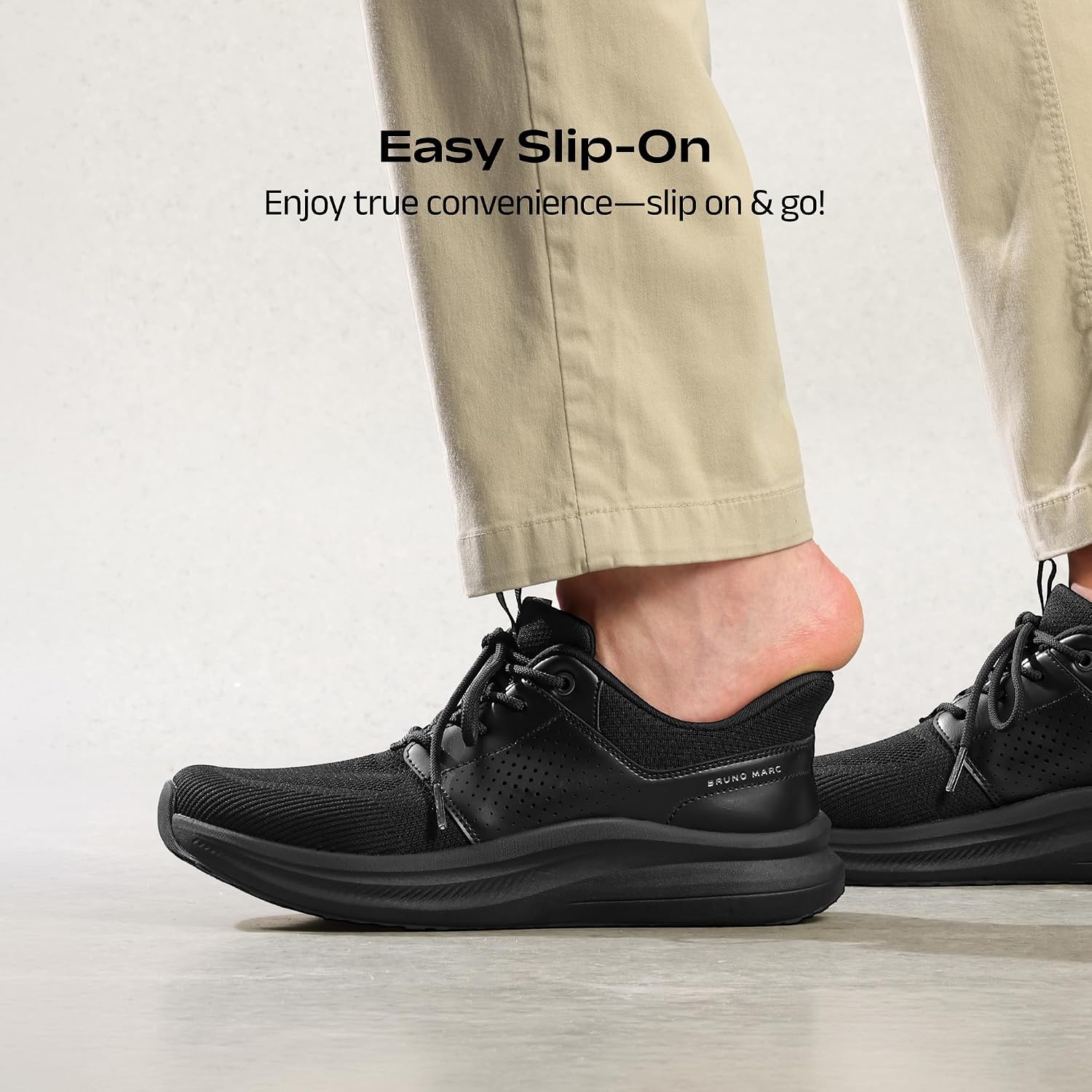 image:imageBruno Marc Mens Slipon Casual Dress SneakersAll Black
