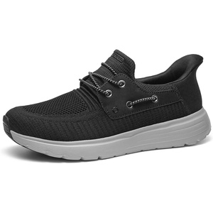 Bruno Marc Men’s Hands Free Slip-on Loafers Casual Breathable Sneaker(Black)