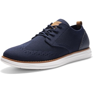 Bruno Marc Men’s KnitFlex Craft Mesh Oxfords Sneakers(6-navy)