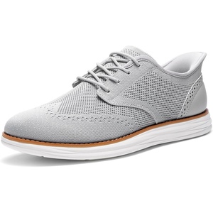 Bruno Marc Men’s KnitFlex Craft Mesh Oxfords Sneakers(Grey-hands Free)