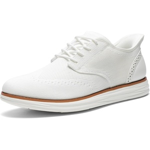 Bruno Marc Men’s KnitFlex Craft Mesh Oxfords Sneakers(White-hands Free)