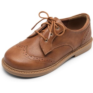 DREAM PAIRS Kids Dress Uniform Formal Casual Oxford(Brown)