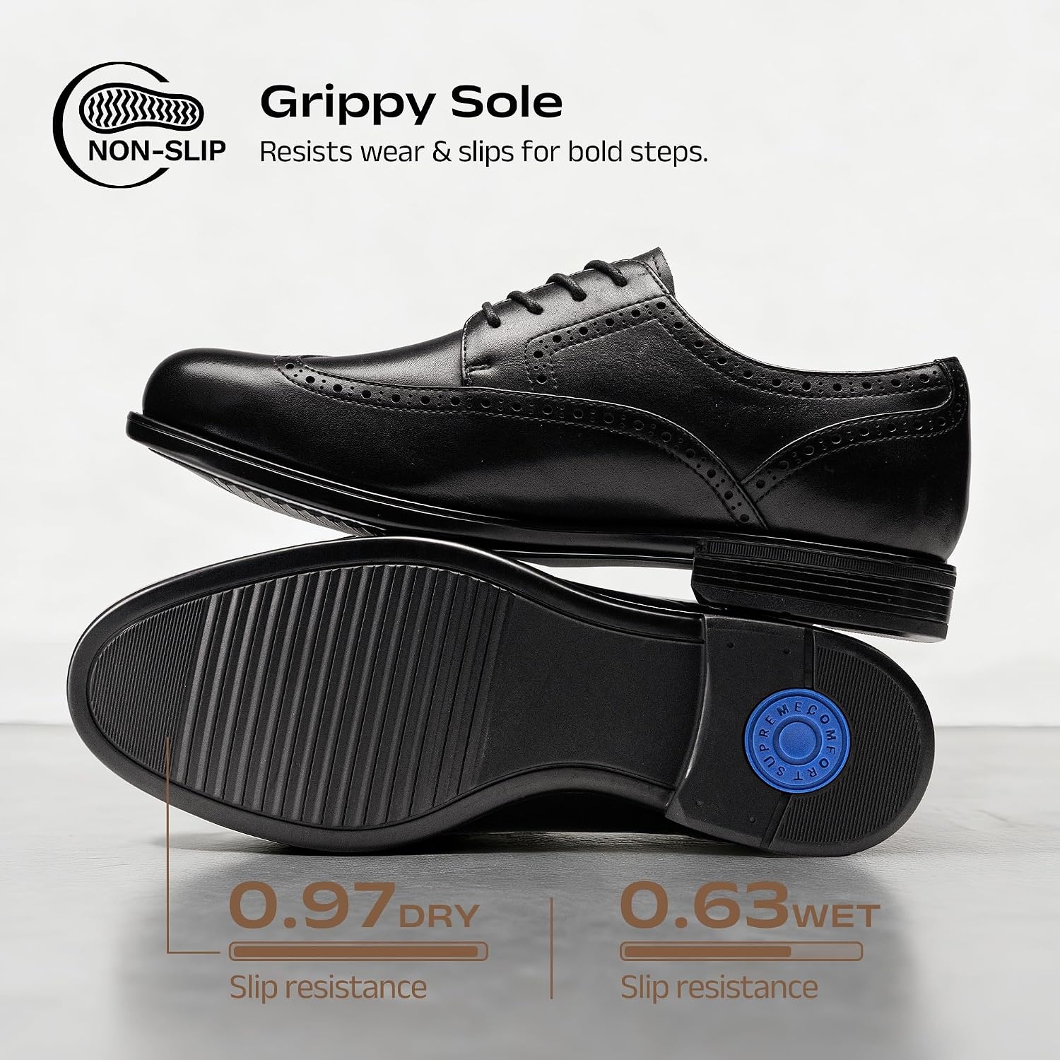 image:imageBruno Marc Mens Brogue Wingtip Oxfords Leather Dress ShoesBlack