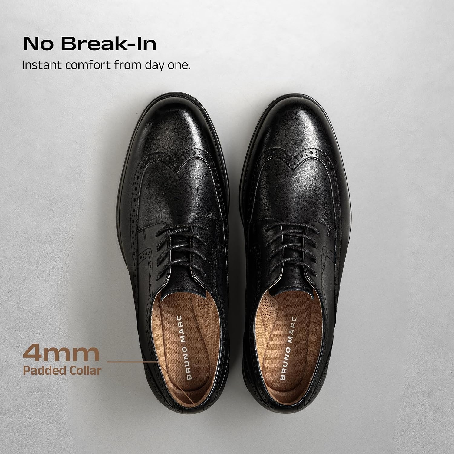 image:imageBruno Marc Mens Brogue Wingtip Oxfords Leather Dress ShoesBlack