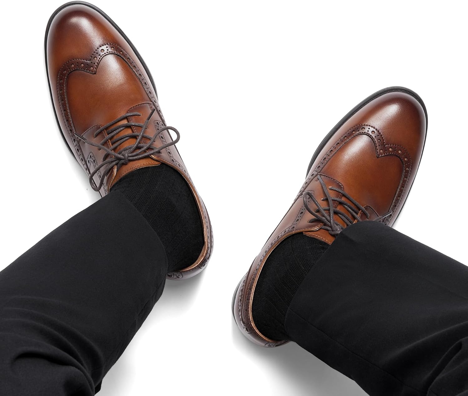 image:imageBruno Marc Mens Brogue Wingtip Oxfords Leather Dress ShoesLight Brown