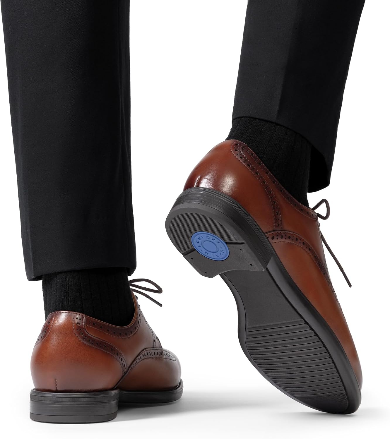 image:imageBruno Marc Mens Brogue Wingtip Oxfords Leather Dress ShoesLight Brown