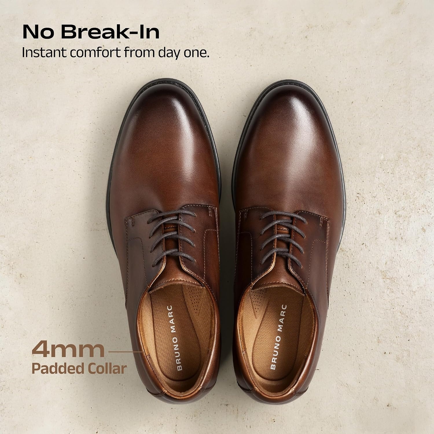 image:imageBruno Marc Mens Classic Leather Dress ShoesBrown