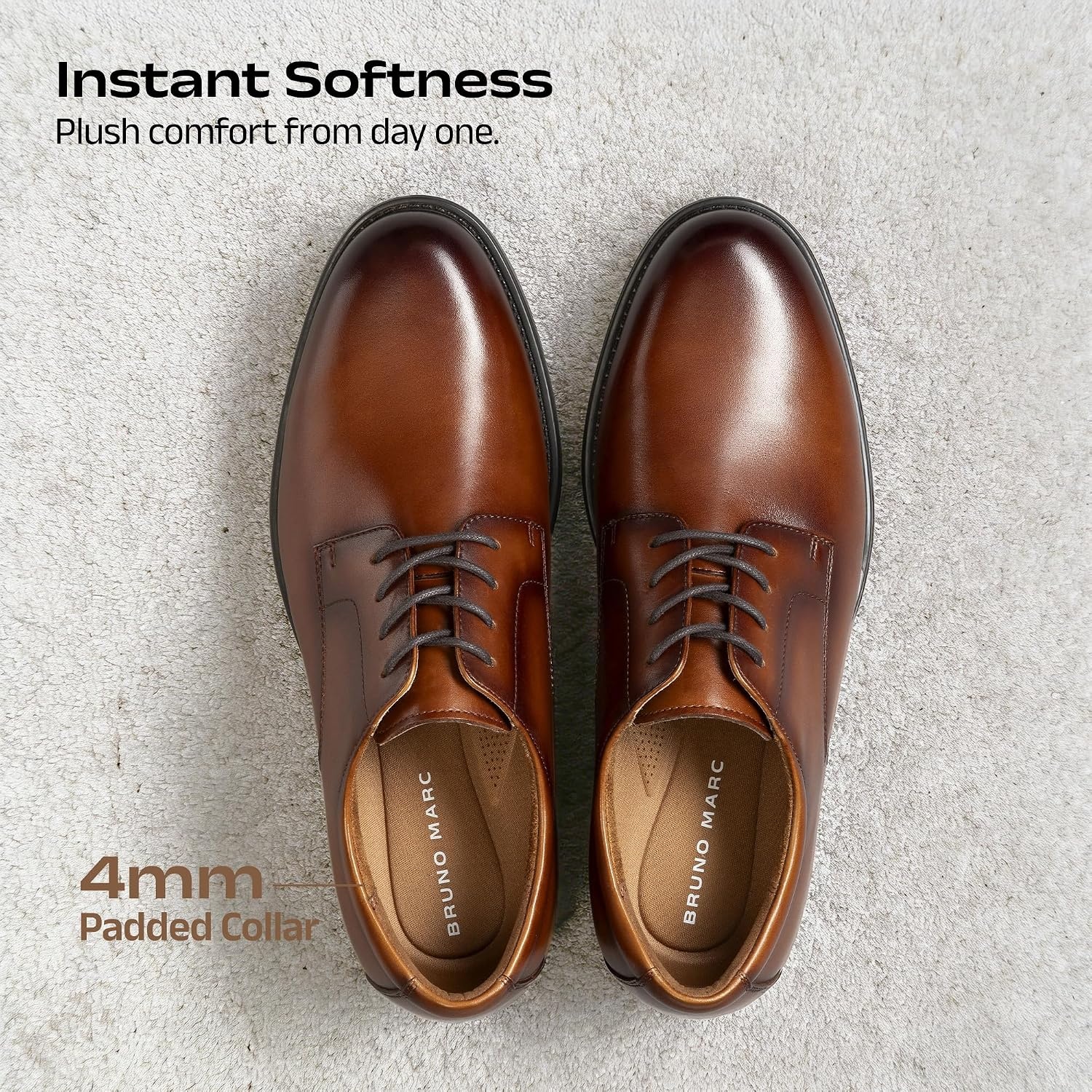 image:imageBruno Marc Mens Classic Leather Dress ShoesLight Brown