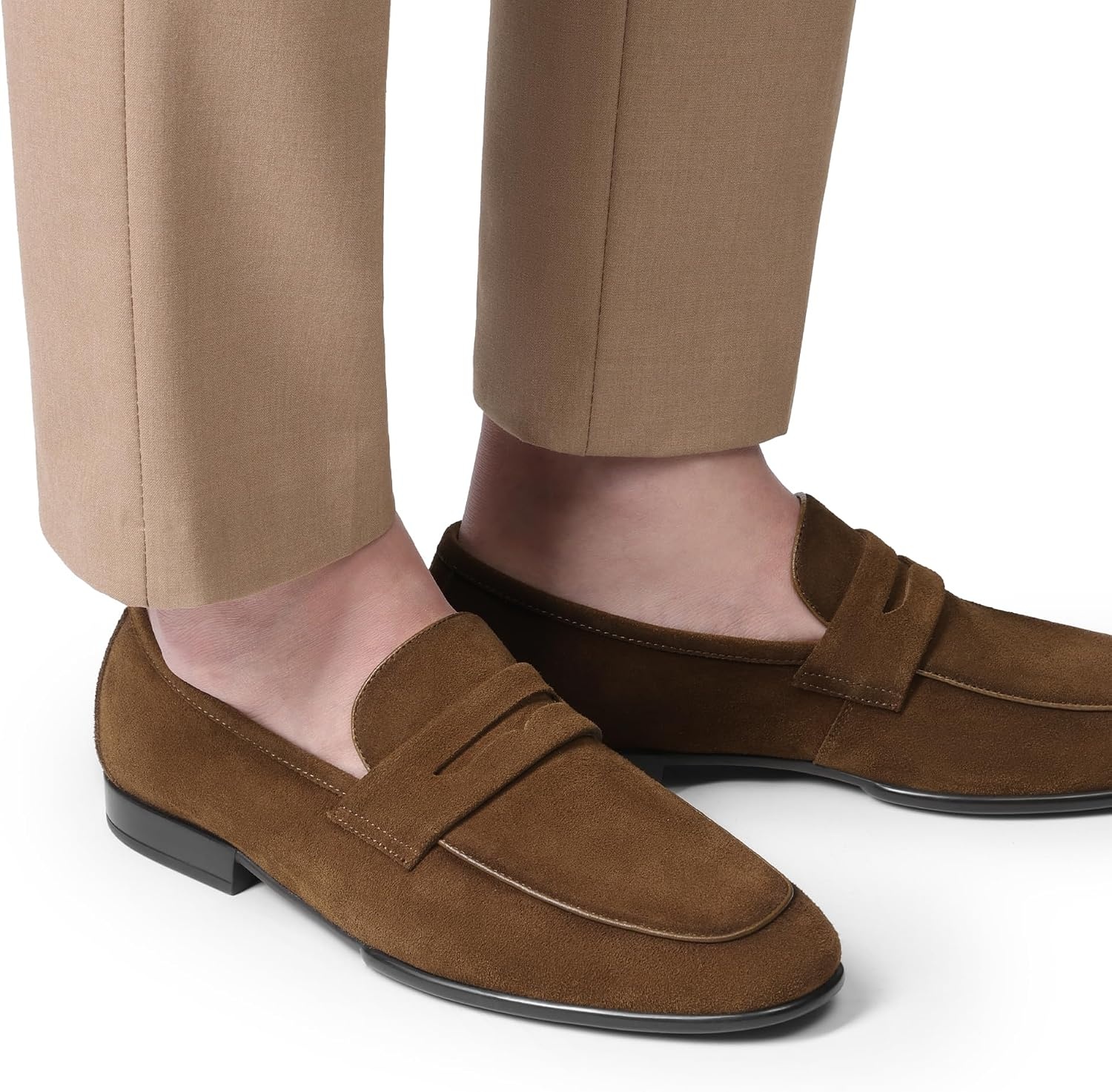 image:imageBruno Marc Mens Penny Loafers Leather Suede Dress ShoesTan