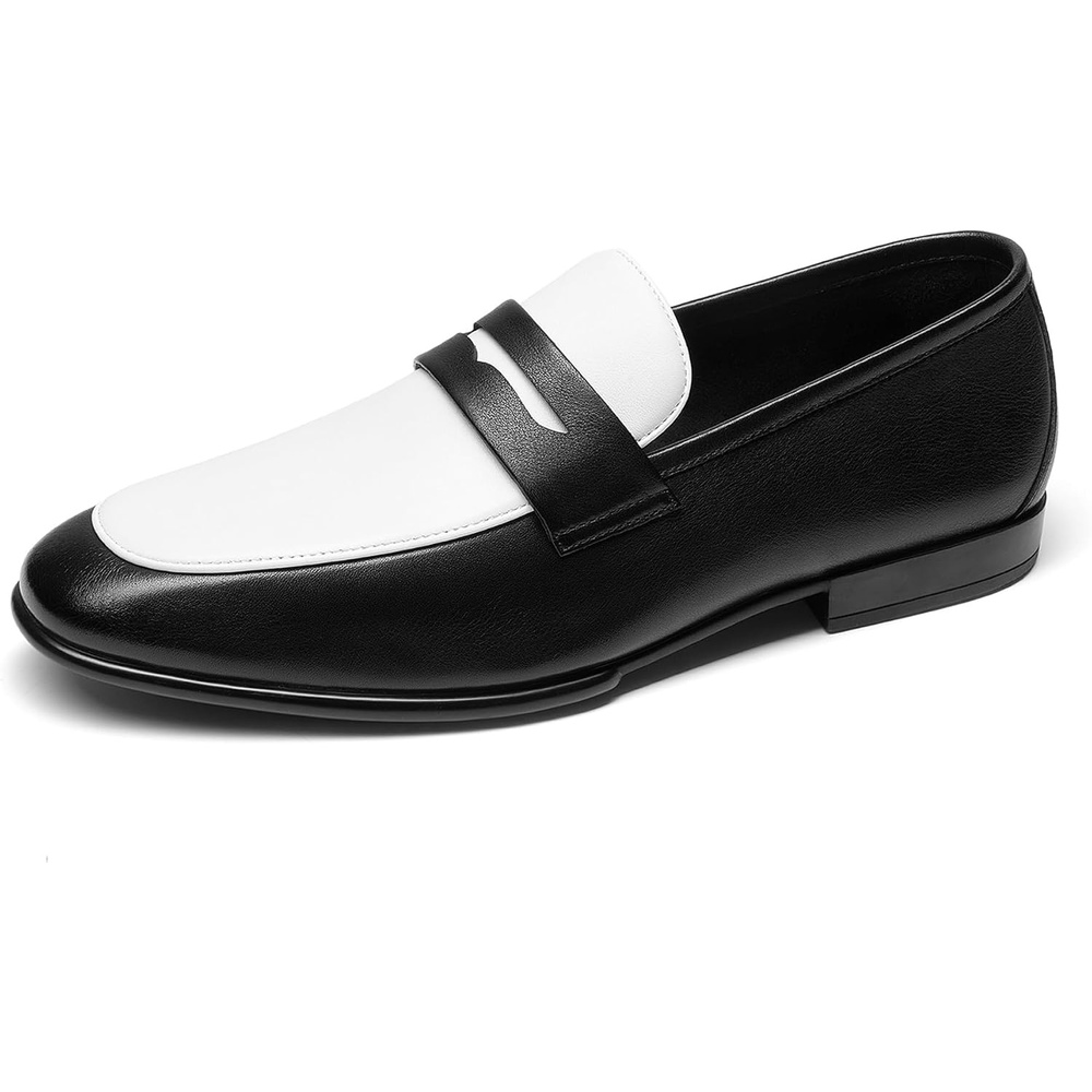 image:imageBruno Marc Mens Penny Loafers Leather Suede Dress ShoesBlackWhite