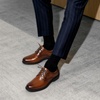 Bruno Marc Men’s Classic Leather Dress Shoes(Light Brown)