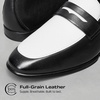 Bruno Marc Men’s Penny Loafers Leather Suede Dress Shoes(Black/White)