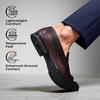Bruno Marc Men’s Penny Loafers Leather Suede Dress Shoes(Dark Red)