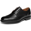 Bruno Marc Men’s Brogue Wingtip Oxfords Leather Dress Shoes(Black)