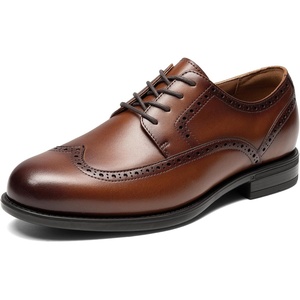 Bruno Marc Men’s Brogue Wingtip Oxfords Leather Dress Shoes(Light Brown)
