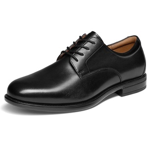 Bruno Marc Men’s Classic Leather Dress Shoes(Black)
