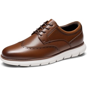 Bruno Marc Men’s Leather Dress Sneakers(Brown)