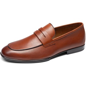 Bruno Marc Men’s Penny Loafers Leather Suede Dress Shoes(Brown)