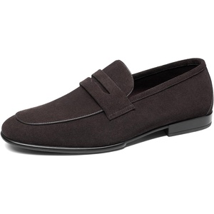 Bruno Marc Men’s Penny Loafers Leather Suede Dress Shoes(Coffee)