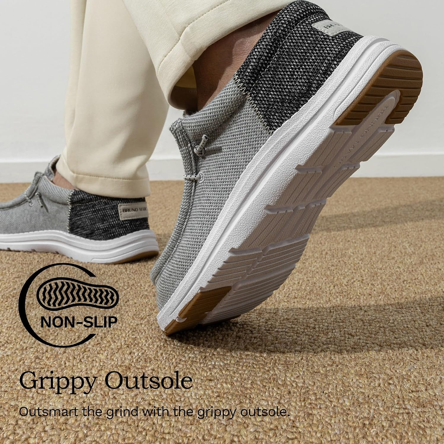 image:imageBruno Marc Mens Arch Support Casual Slipon Shoes LoafersGrey