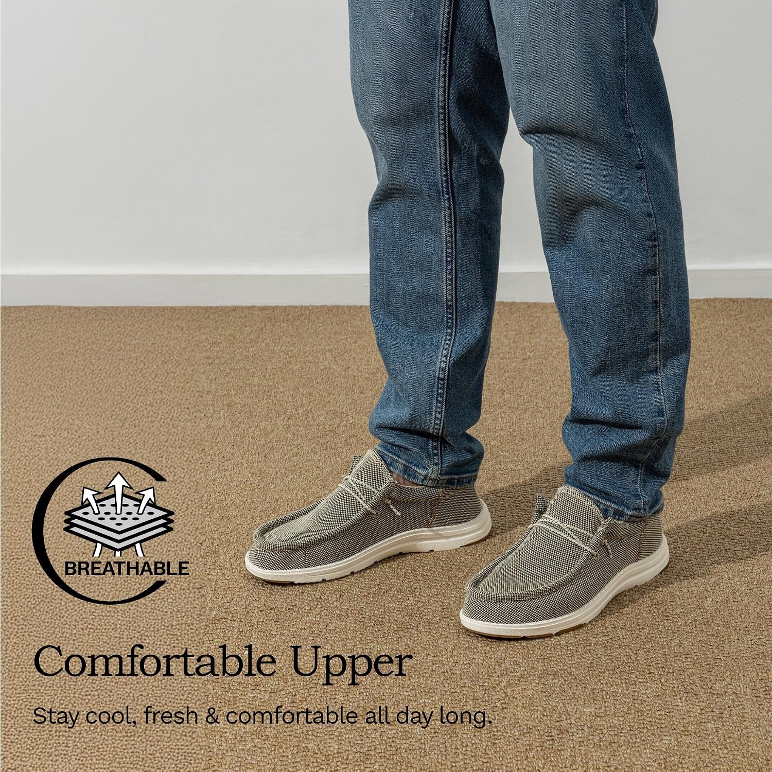 image:imageBruno Marc Mens Arch Support Casual Slipon Shoes LoafersKhaki