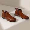 Bruno Marc Men’s Classic Chelsea Ankle Dress Boots(1-brown)