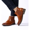 Bruno Marc Men’s Classic Chelsea Ankle Dress Boots(1-brown)
