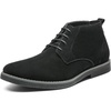 Bruno Marc Men’s Classic Suede Dress Chukka Boots(Black)