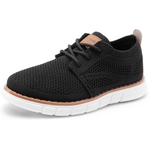 Bruno Marc Boy’s Mesh Dress Sneakers Oxfords(Black)
