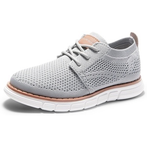 Bruno Marc Boy’s Mesh Dress Sneakers Oxfords(Grey)