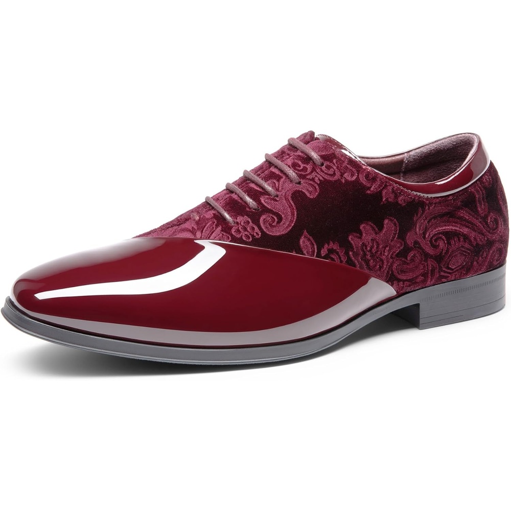 image:imageBruno Marc Mens Dress Tuxedo Patent Formal OxfordDark Red