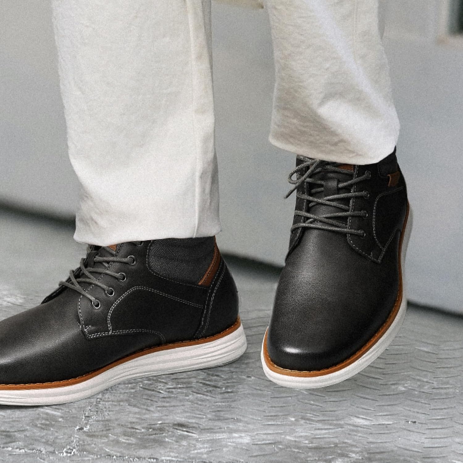image:imageBruno Marc Mens Mid Top Chukka Sneaker Dress BootDarkGrey