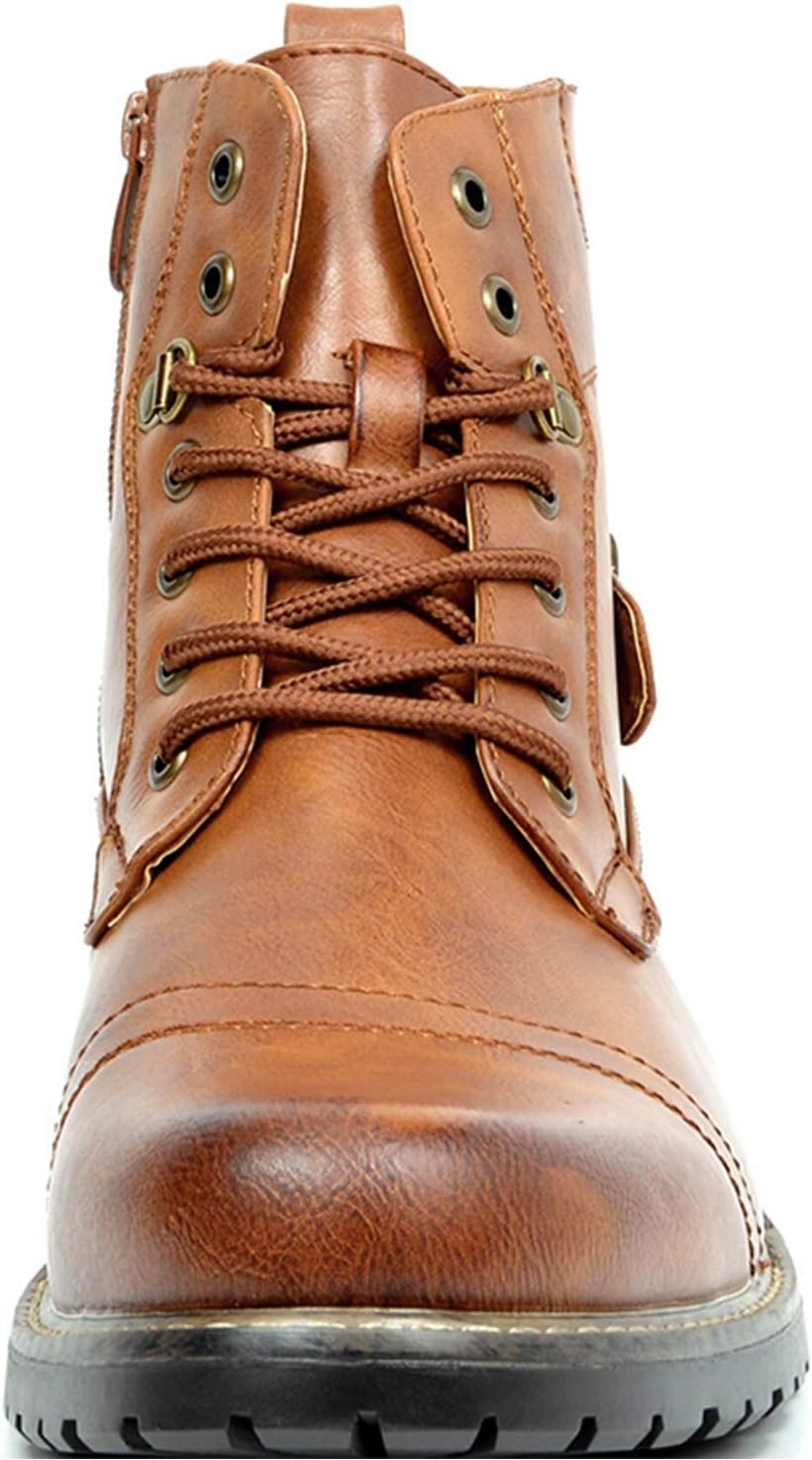 image:imageBruno Marc Mens Motorcycle Combat BootsPu Brown