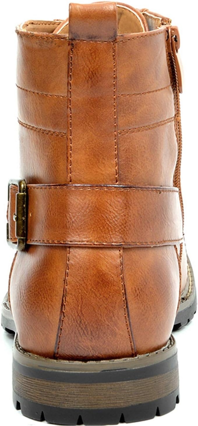 image:imageBruno Marc Mens Motorcycle Combat BootsPu Brown