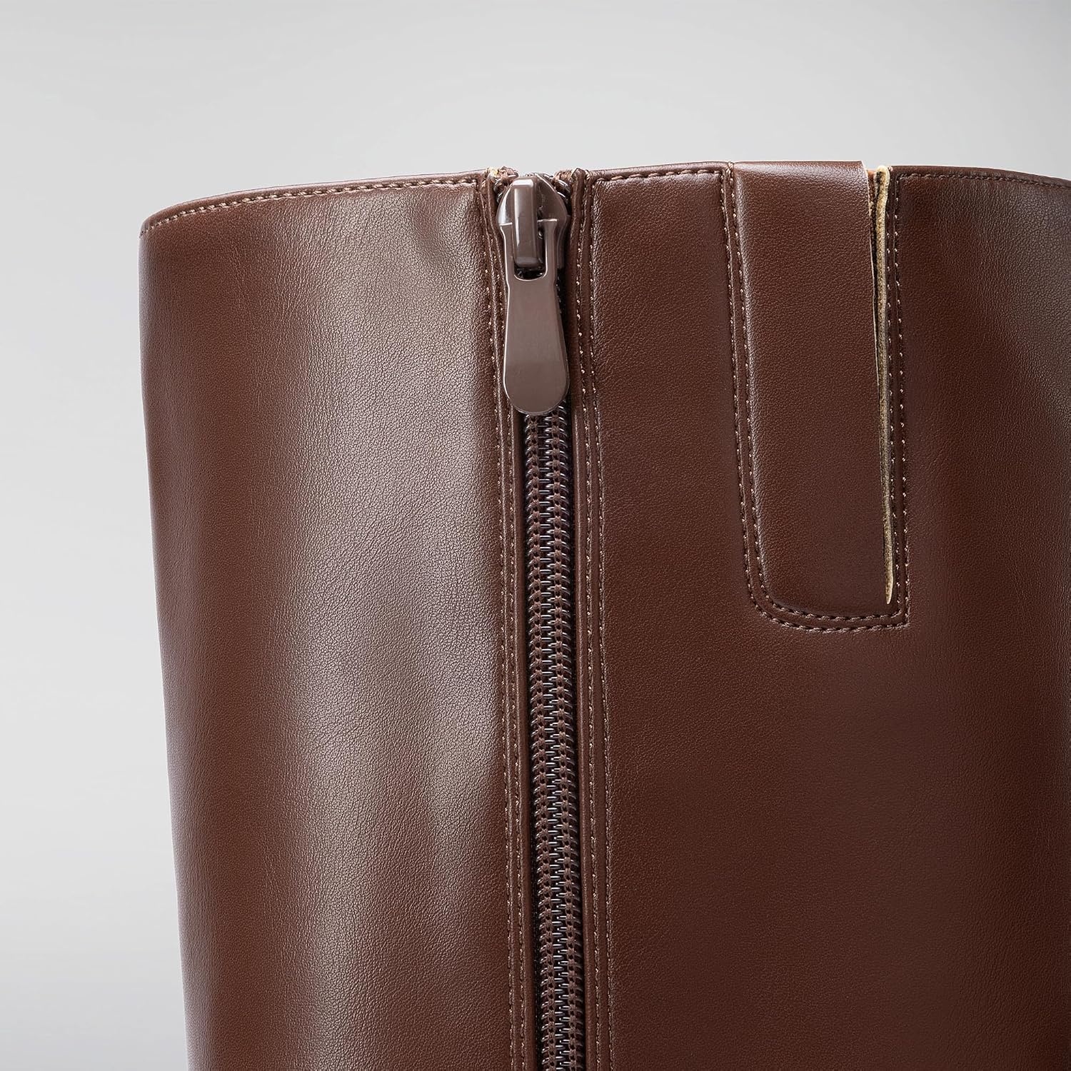 image:imageDREAM PAIRS Chunky Heel Knee High Faux Leather BootsBrownpu